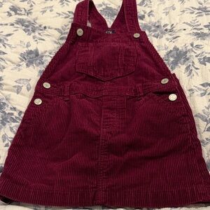 Burgundy Corduroy Kids Overalls
